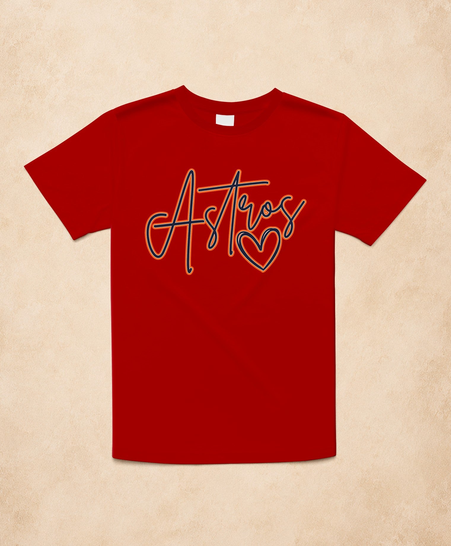 Astros Heart Script Graphic