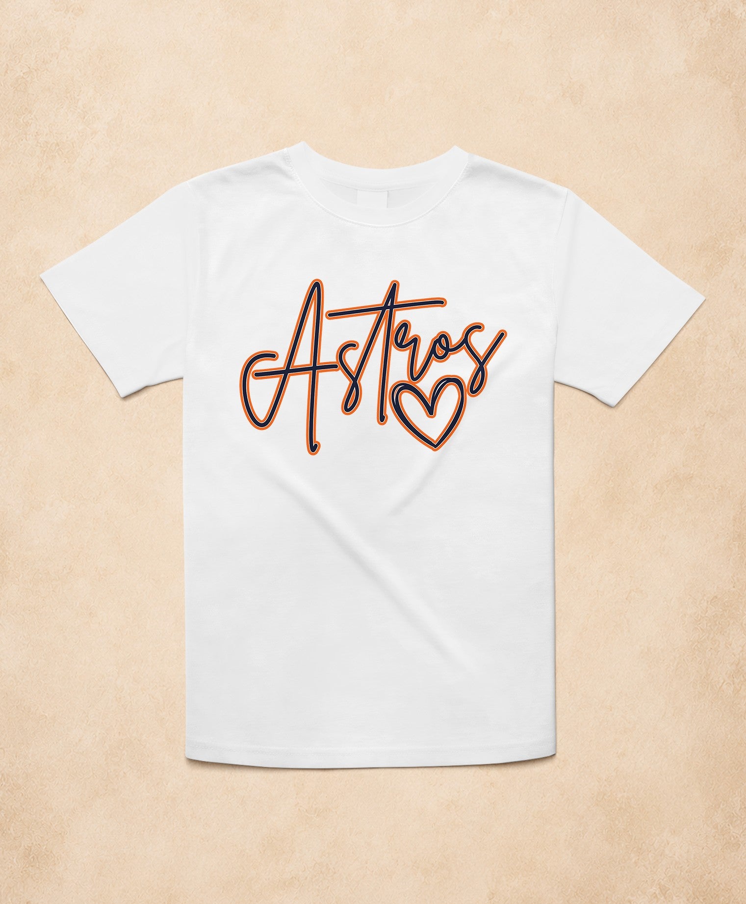 Astros Heart Script Graphic
