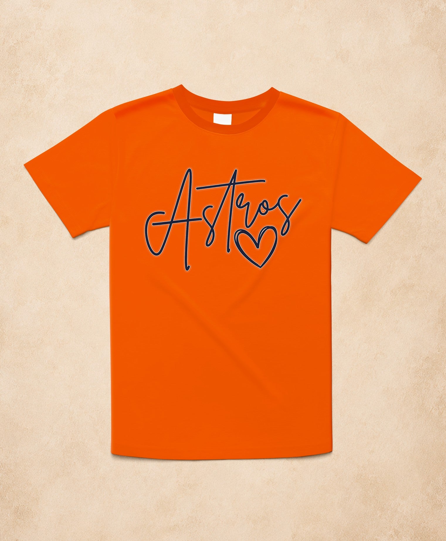 Astros Heart Script Graphic